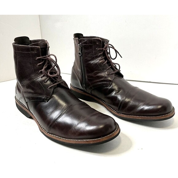 Timberland Earthkeepers Brown Leather Side Zip Lace Up Boots Men’s Size 12M LOOK - Picture 12 of 12